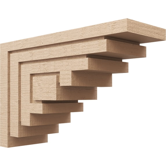 9"W x 27"D x 18"H Classic Landon Rough Cedar Woodgrain TimberThane Corbel, Primed Tan