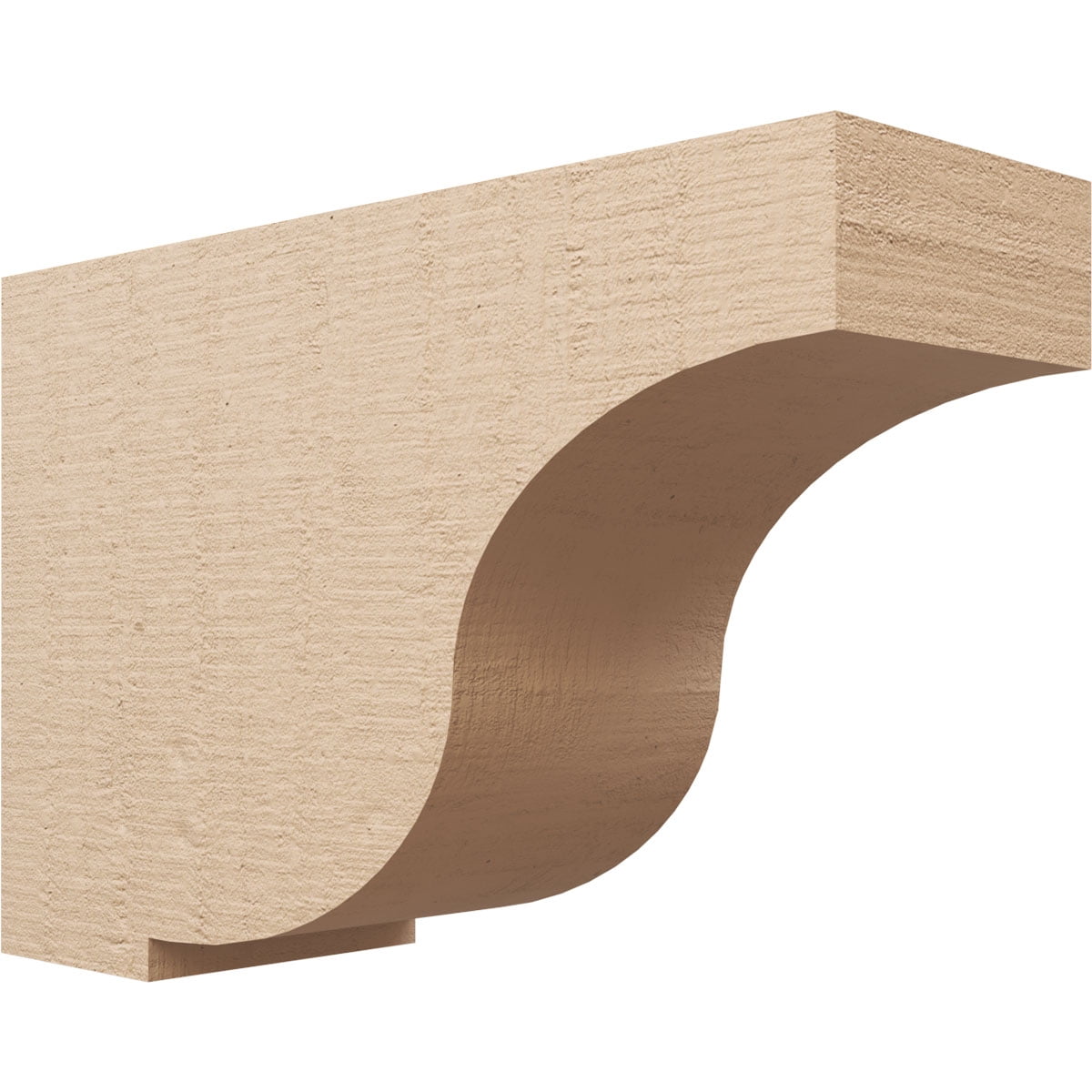 9"W x 27"D x 18"H Classic Van Buren Rough Cedar Woodgrain TimberThane Corbel, Primed Tan