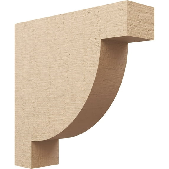 9"W x 36"D x 36"H Thin Alpine Rough Cedar Woodgrain TimberThane Corbel, Primed Tan