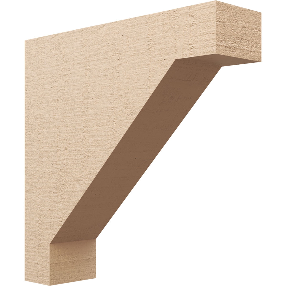 9"W x 36"D x 36"H Thin Burlington Rough Cedar Woodgrain TimberThane Corbel, Primed Tan