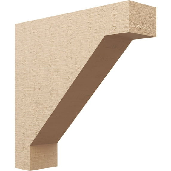 9"W x 36"D x 36"H Thin Burlington Rough Cedar Woodgrain TimberThane Corbel, Primed Tan