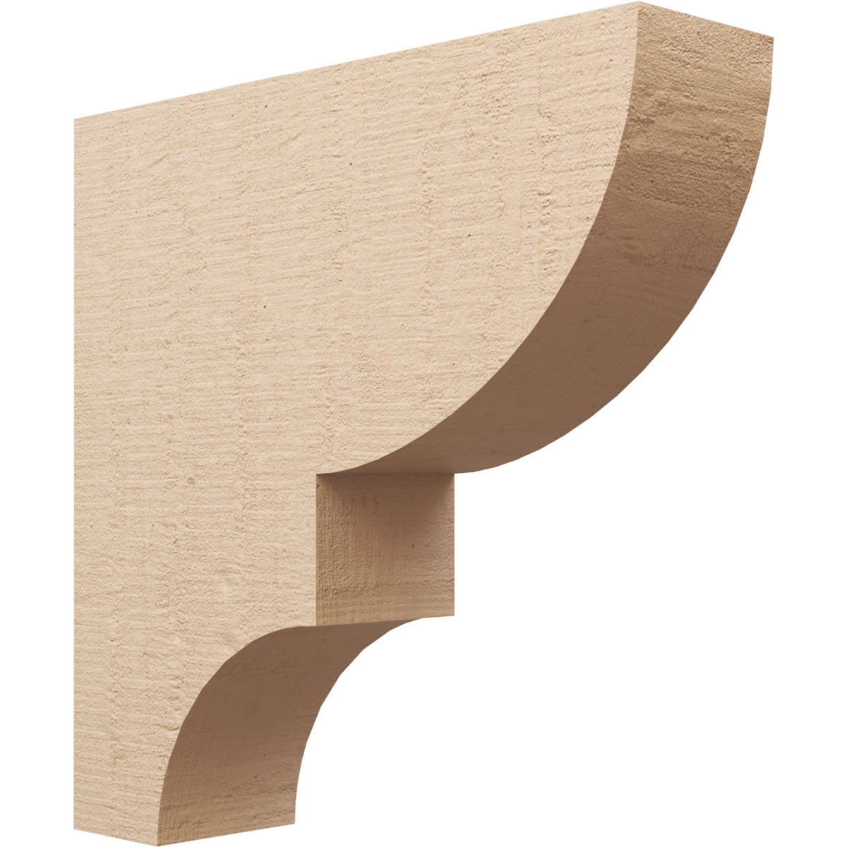9"W x 36"D x 36"H Thin Ridgewood Rough Cedar Woodgrain TimberThane Corbel, Primed Tan