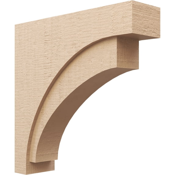 9"W x 36"D x 36"H Thin Rivera Rough Cedar Woodgrain TimberThane Corbel, Primed Tan