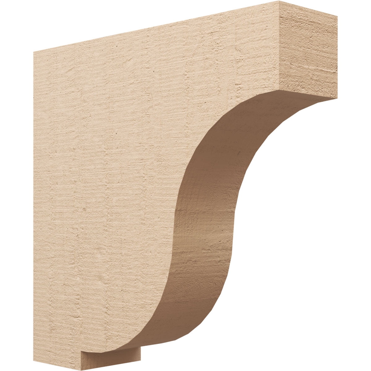 9"W x 36"D x 36"H Thin Van Buren Rough Cedar Woodgrain TimberThane Corbel, Primed Tan