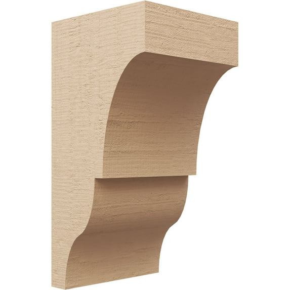 9"W x 9"D x 18"H Wide Asheboro Rough Cedar Woodgrain TimberThane Corbel, Primed Tan