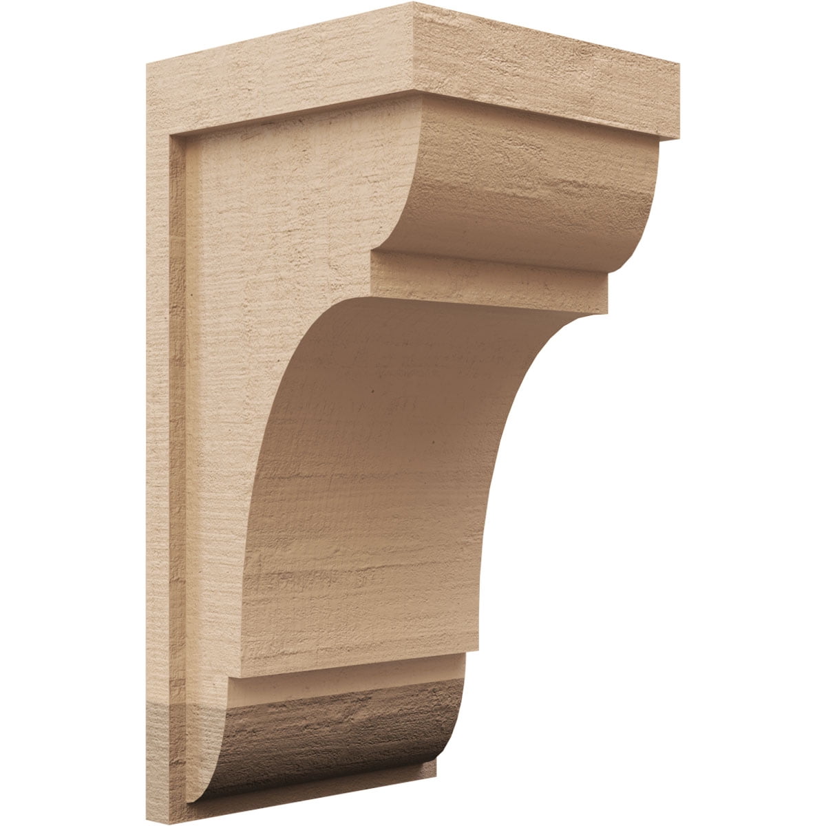 9"W x 9"D x 18"H Wide Bryant Rough Cedar Woodgrain TimberThane Corbel, Primed Tan