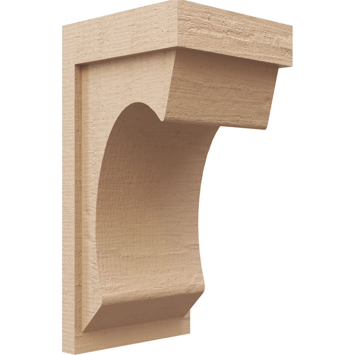 9"W x 9"D x 18"H Wide Emerson Rough Cedar Woodgrain TimberThane Corbel, Primed Tan