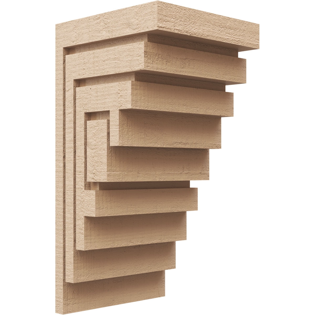 9"W x 9"D x 18"H Wide Landon Rough Cedar Woodgrain TimberThane Corbel, Primed Tan