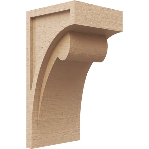 9"W x 9"D x 18"H Wide Viola Rough Cedar Woodgrain TimberThane Corbel, Primed Tan