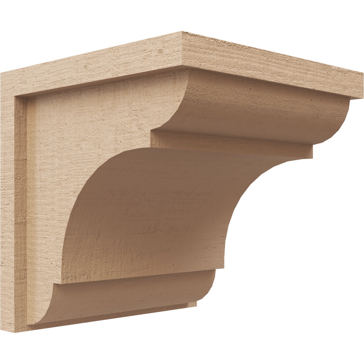 9"W x 9"D x 9"H Wide Bryant Rough Cedar Woodgrain TimberThane Corbel, Primed Tan