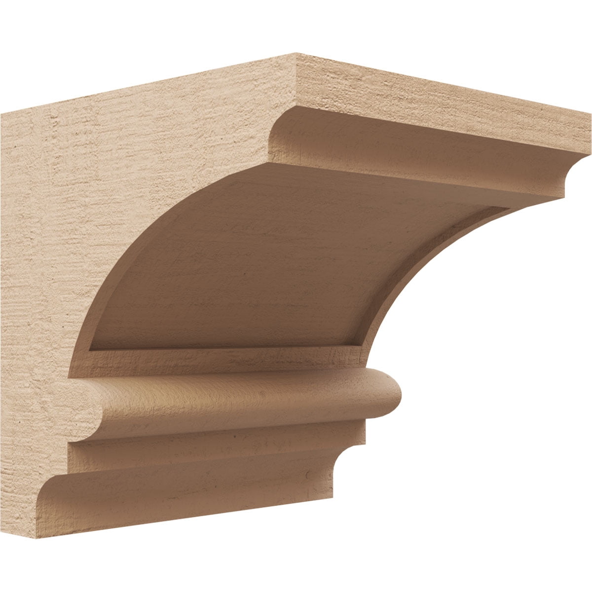 9"W x 9"D x 9"H Wide Diane Rough Cedar Woodgrain TimberThane Corbel, Primed Tan