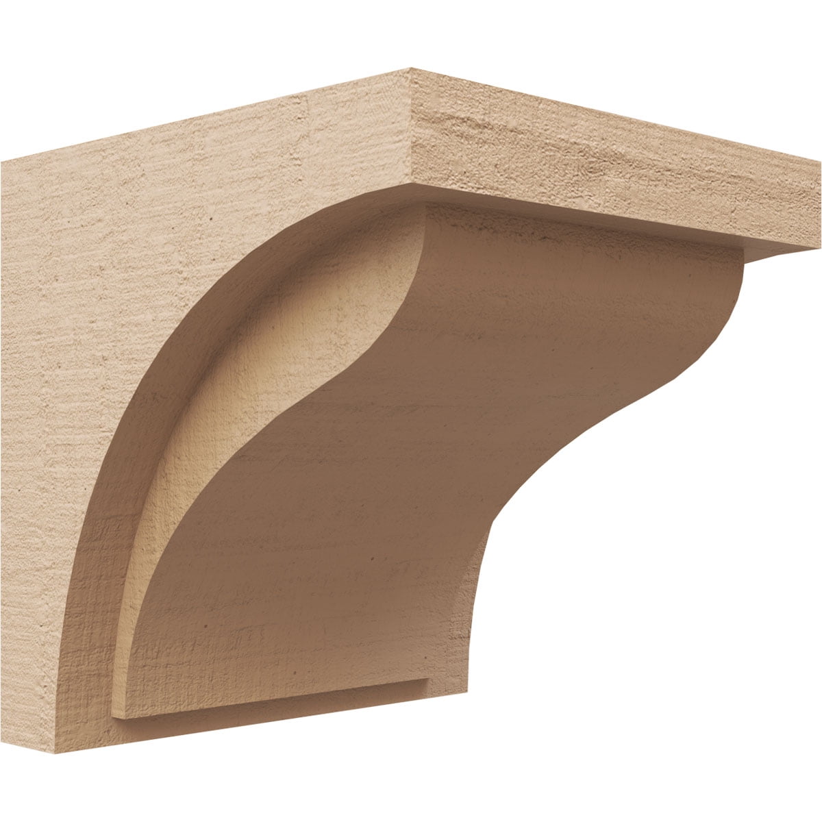 9"W x 9"D x 9"H Wide Helena Rough Cedar Woodgrain TimberThane Corbel, Primed Tan