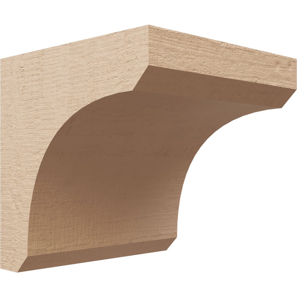 9"W x 9"D x 9"H Wide Legacy Rough Cedar Woodgrain TimberThane Corbel, Primed Tan