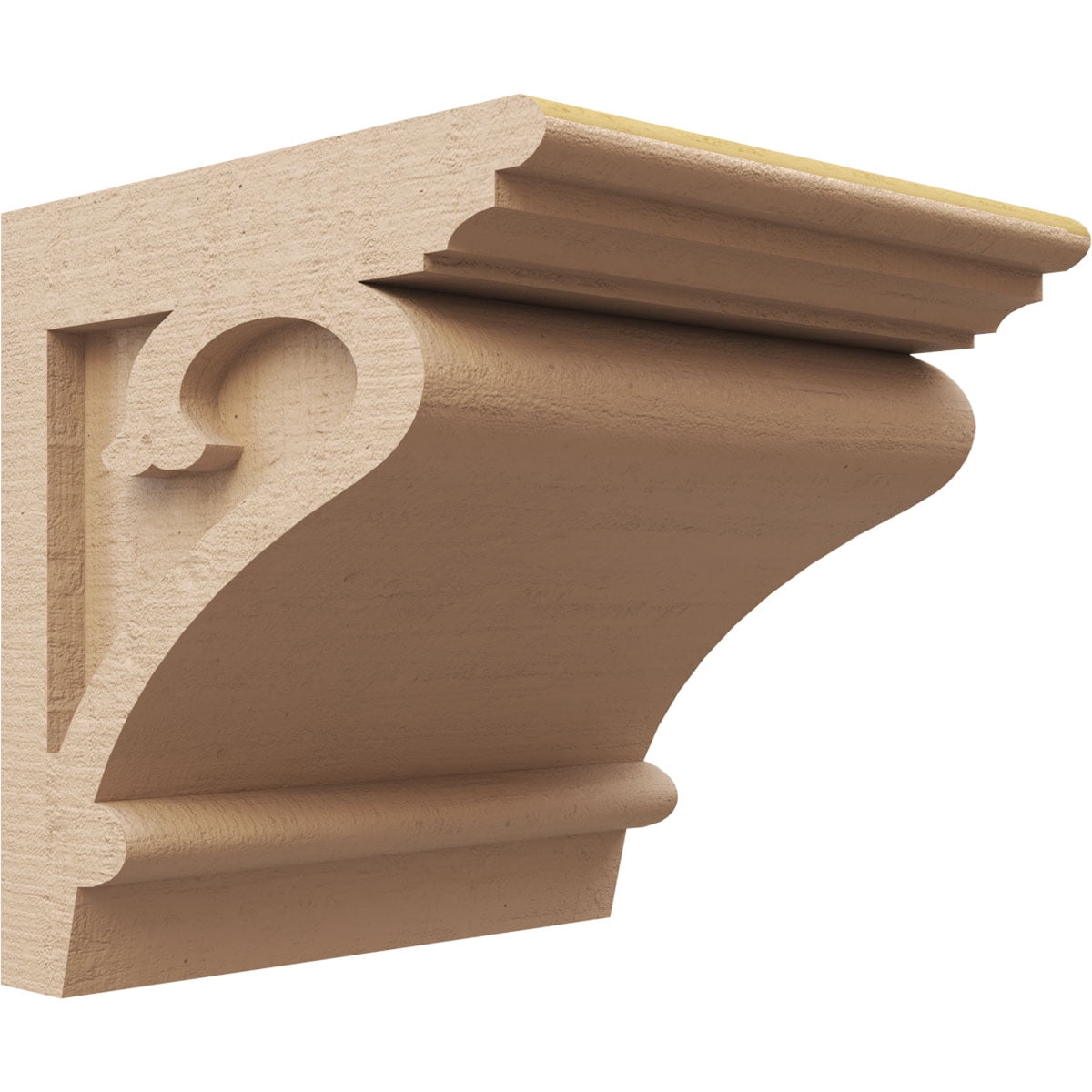 9"W x 9"D x 9"H Wide Mayflower Rough Cedar Woodgrain TimberThane Corbel, Primed Tan