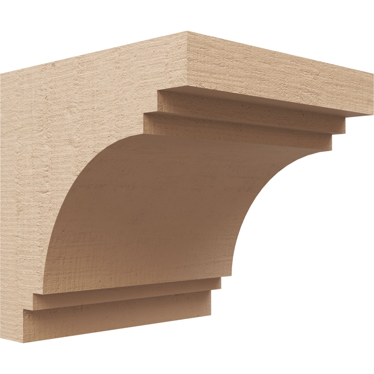 9"W x 9"D x 9"H Wide Pescadero Rough Cedar Woodgrain TimberThane Corbel, Primed Tan