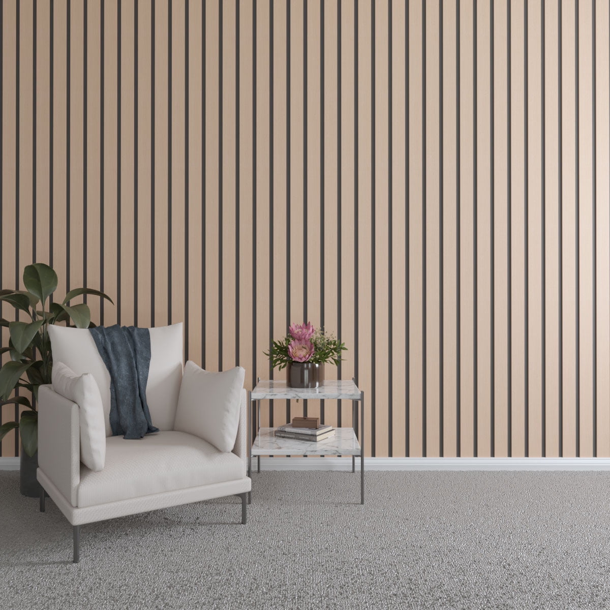 Alder Wood Adjustable Slat Wall Panel Kit, 94" Height