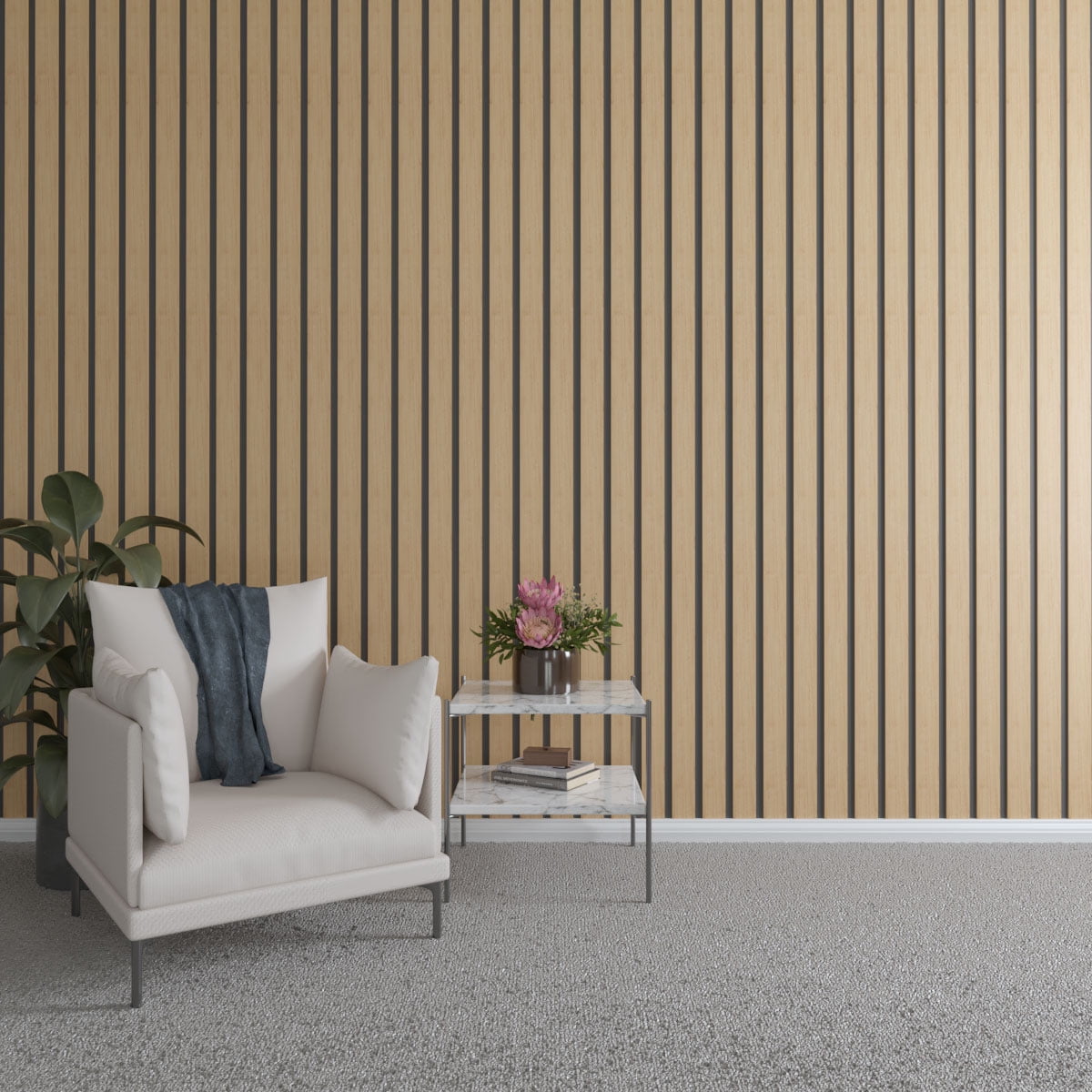 Maple Wood Adjustable Slat Wall Panel Kit