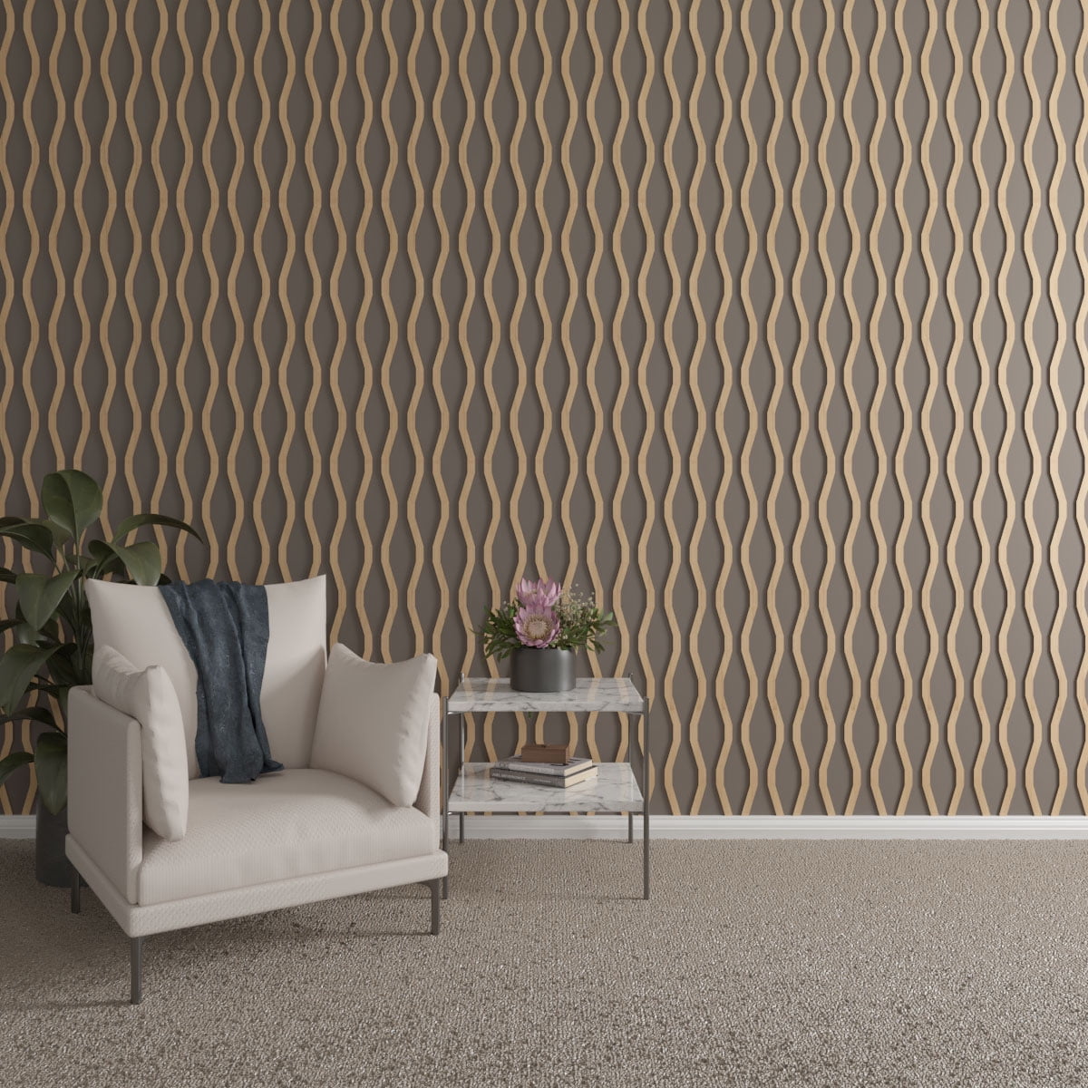 Ekena Millwork 94"H x 1/4"T Yukon Adjustable Wood Decorative Slat Wall Panel Kit, Maple (contains 42 Slats)