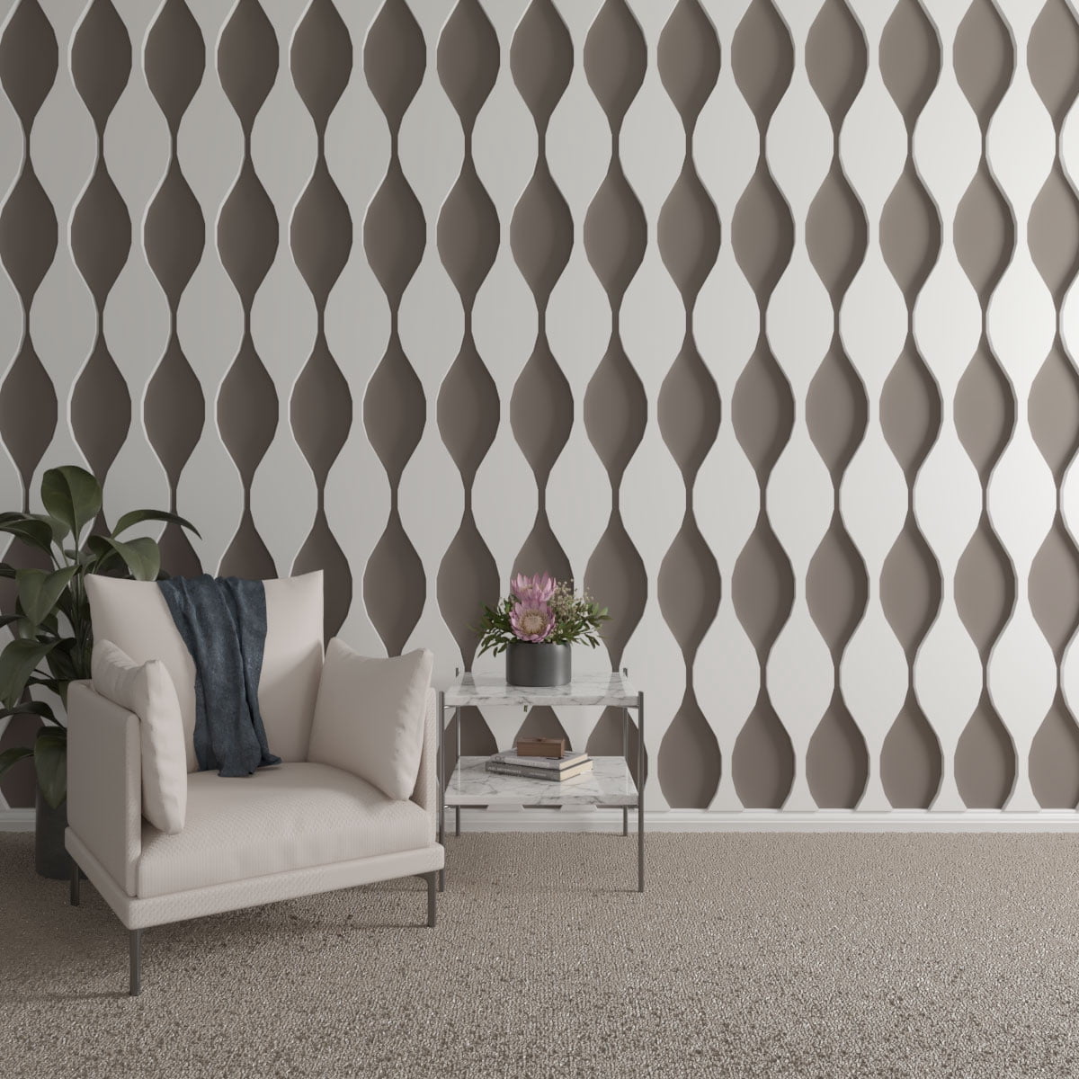 Ekena Millwork 94"H x 1"T Ozark PVC Adjustable Decorative Slat Wall Panel Kit, Unfinished (contains 8 Slats + 1 Straight Edge Starter Slat)