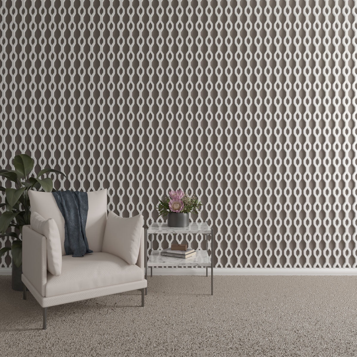94" Unfinished PVC Decorative Slat Wall Panel Kit