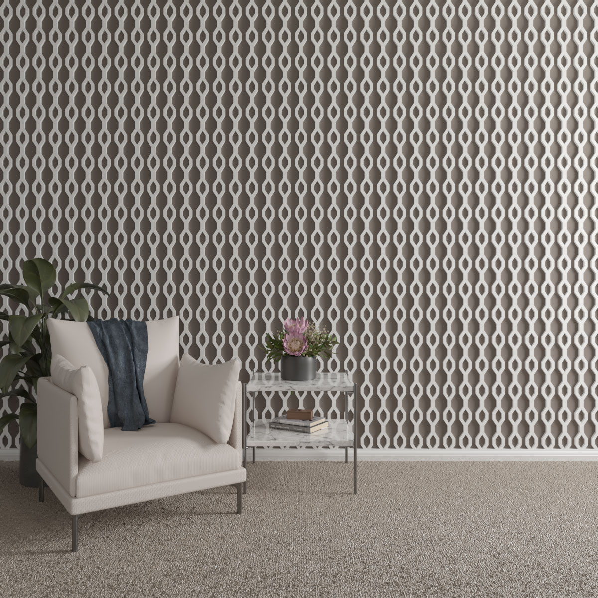 Ekena Millwork 94"H x 5/8"T Wabash PVC Adjustable Decorative Slat Wall Panel Kit, Unfinished (contains 23 Slats + 1 Straight Edge Starter Slat)