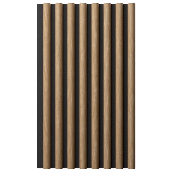 Ekena Millwork AcoustixPro Noise Cancelling Half Round Small Slat Wall Panel 11 3/4"W x 94 1/2"H, Aged Barrel (2 Pack)