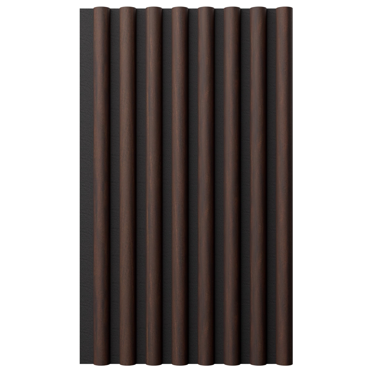 Ekena Millwork AcoustixPro Noise Cancelling Half Round Small Slat Wall Panel 11 3/4"W x 94 1/2"H, Ebony Premium (2 Pack)