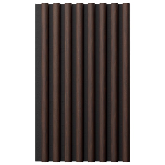 Ekena Millwork AcoustixPro Noise Cancelling Half Round Small Slat Wall Panel 11 3/4"W x 94 1/2"H, Ebony Premium (2 Pack)