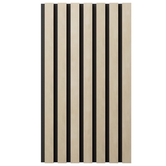 Ekena Millwork AcoustixPro Noise Cancelling Traditional Medium Slat Wall Panel 11"W x 94 1/2"H, White Wash (2 Pack)