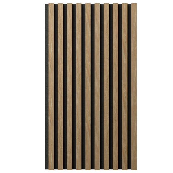 Ekena Millwork AcoustixPro Noise Cancelling Traditional Small Slat Wall Panel 11 3/4"W x 94 1/2"H, Aged Barrel (2 Pack)