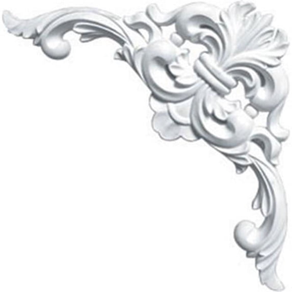 Ekena Millwork Architectural Accent - Odessa Corner Onlay - White - 12 x 12 inches