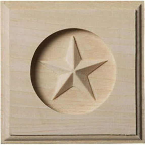 Ekena Millwork Austin Star Rosette - Maple - 3.5 in. W x 3.5 in. H x .62 in. P