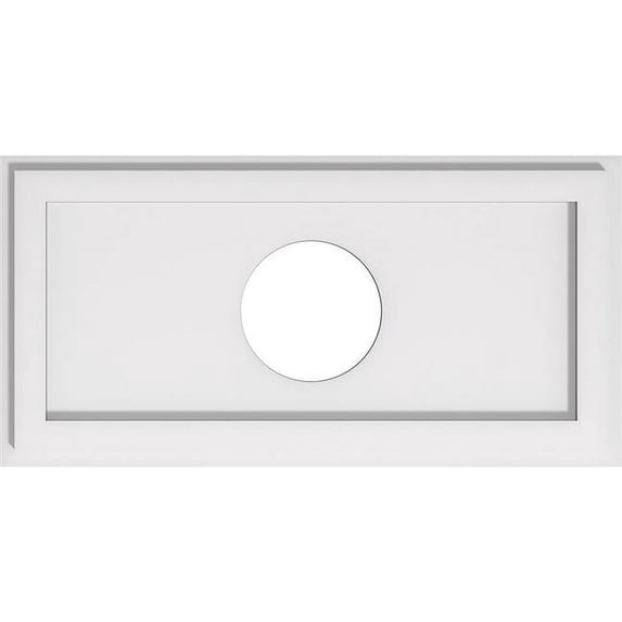 Ekena Millwork CMP22X11RE-05000 5 in. ID x 7.5 in. Rectangle Architectural Grade PVC Contemporary Ceiling Medallion