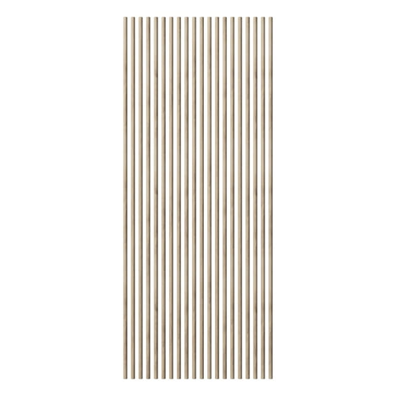 Ekena Millwork Heritage Premier Half Round Stain Grade Solid Hardwood Adjustable Slat Wall Kit w/ 1"W x 94 1/2"H Slats, White Oak (Contains 20 Slats)