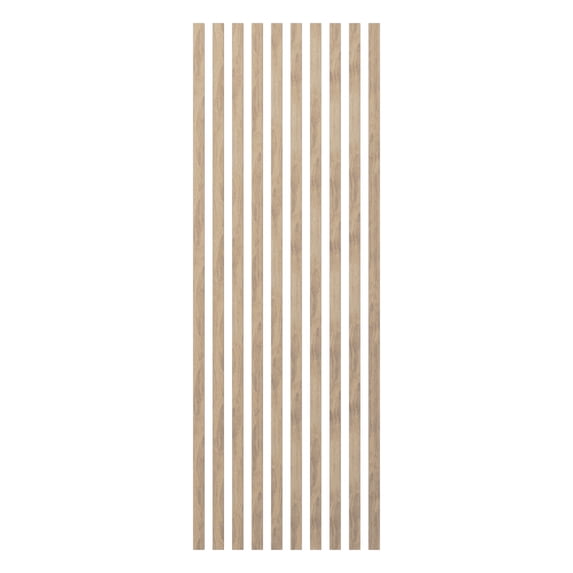 Ekena Millwork Heritage Premier Traditional Stain Grade Solid Hardwood Adjustable Slat Wall Kit w/ 2"W x 94 1/2"H Slats, White Oak (Contains 10 Slats)