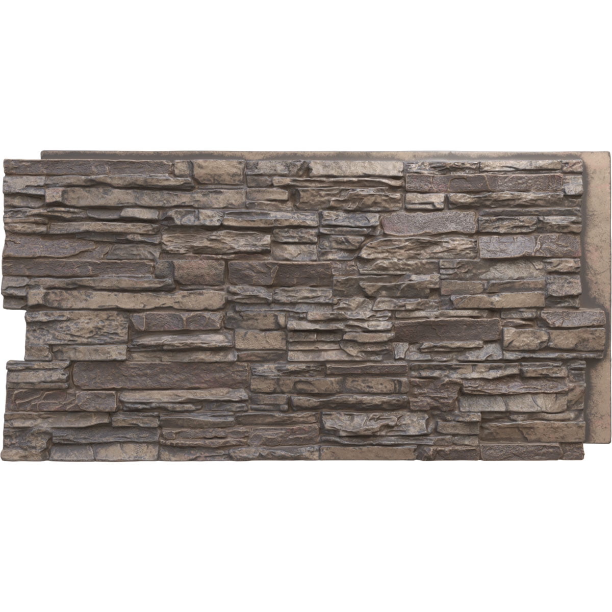 Ekena Millwork Lightweight Canyon Ridge Stacked Faux Stone Siding Panel, Cascade River, 4.7 lb