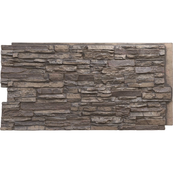 Ekena Millwork Lightweight Canyon Ridge Stacked Faux Stone Siding Panel, Cascade River, 4.7 lb