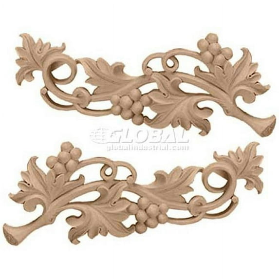 Ekena Millwork 11.62 in. W x 4.62 in. H x .75 in. D Each Side Medium Grape Scrolls Pair- Lindenwood