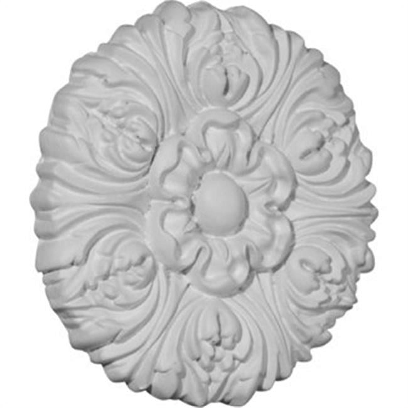 Primed Floral Round Rosette 3 7/8" Diameter