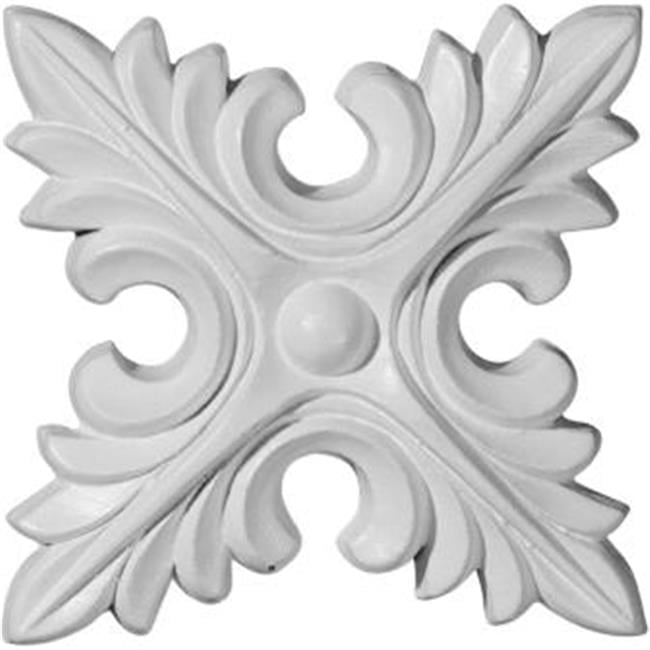 Primed Gray Traditional Decorative Rosette, 5.75" x 5.75"