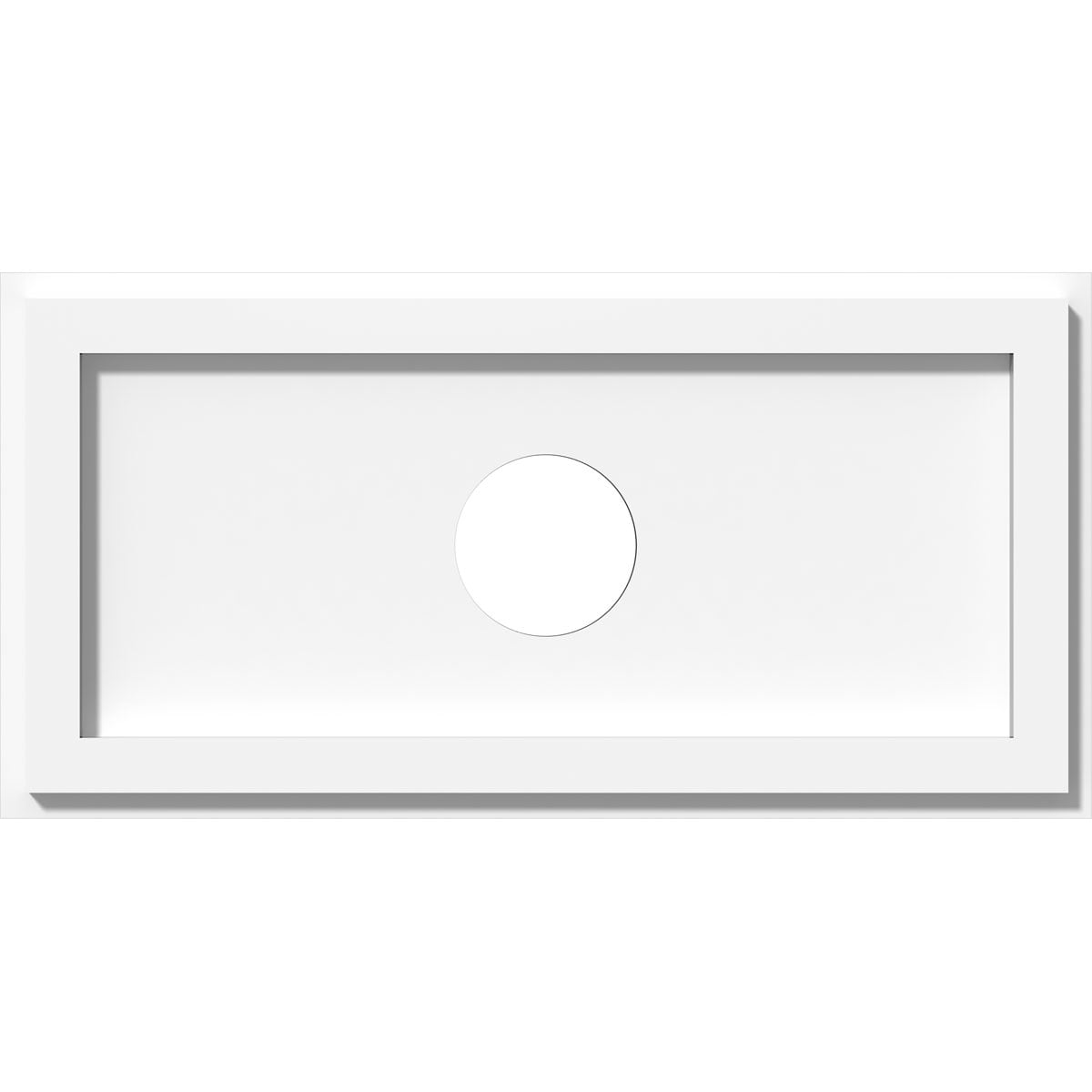White Rectangular PVC Ceiling Medallion with Central Cutout