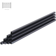 Ekena Millwork Series 125 - 36" Round Baluster w/ Style B Mid-Rail for 4' Fixed Angle Stair Rails, Textured Black Finish