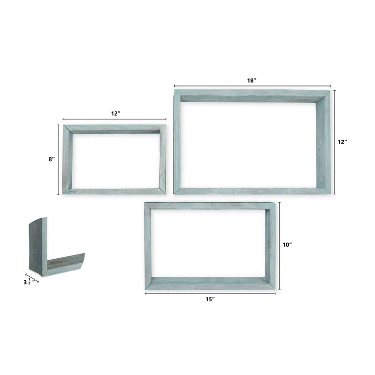 Rustic Farmhouse Set Of 3 Rectangle Shadow Box Shelves Rustic Farmhouse Set Of 3 Rectangle Shadow Box Shelves