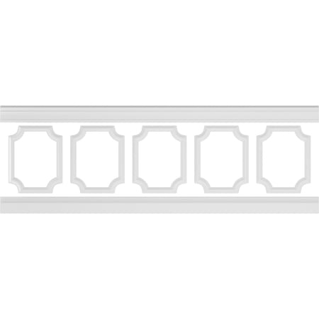 Ekena millwork 94 1/2"L (Adjustable 32"H to 36"H) Ashford Scalloped Panel Traditional Wainscot Paneling Kit