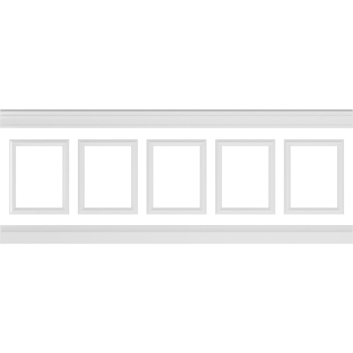 Ekena millwork 94 1/2"L (Adjustable 36"H to 40"H) Ashford Square Panel Traditional Wainscot Paneling Kit