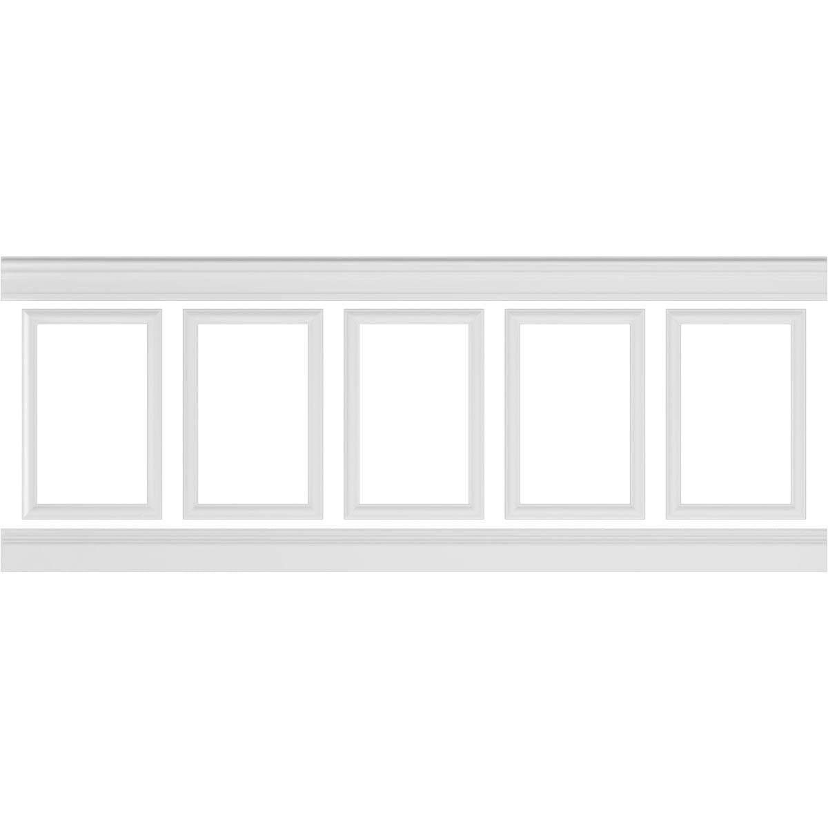 Ekena millwork 94 1/2"L (Adjustable 36"H to 40"H) Ashford Square Panel Traditional Wainscot Paneling Kit