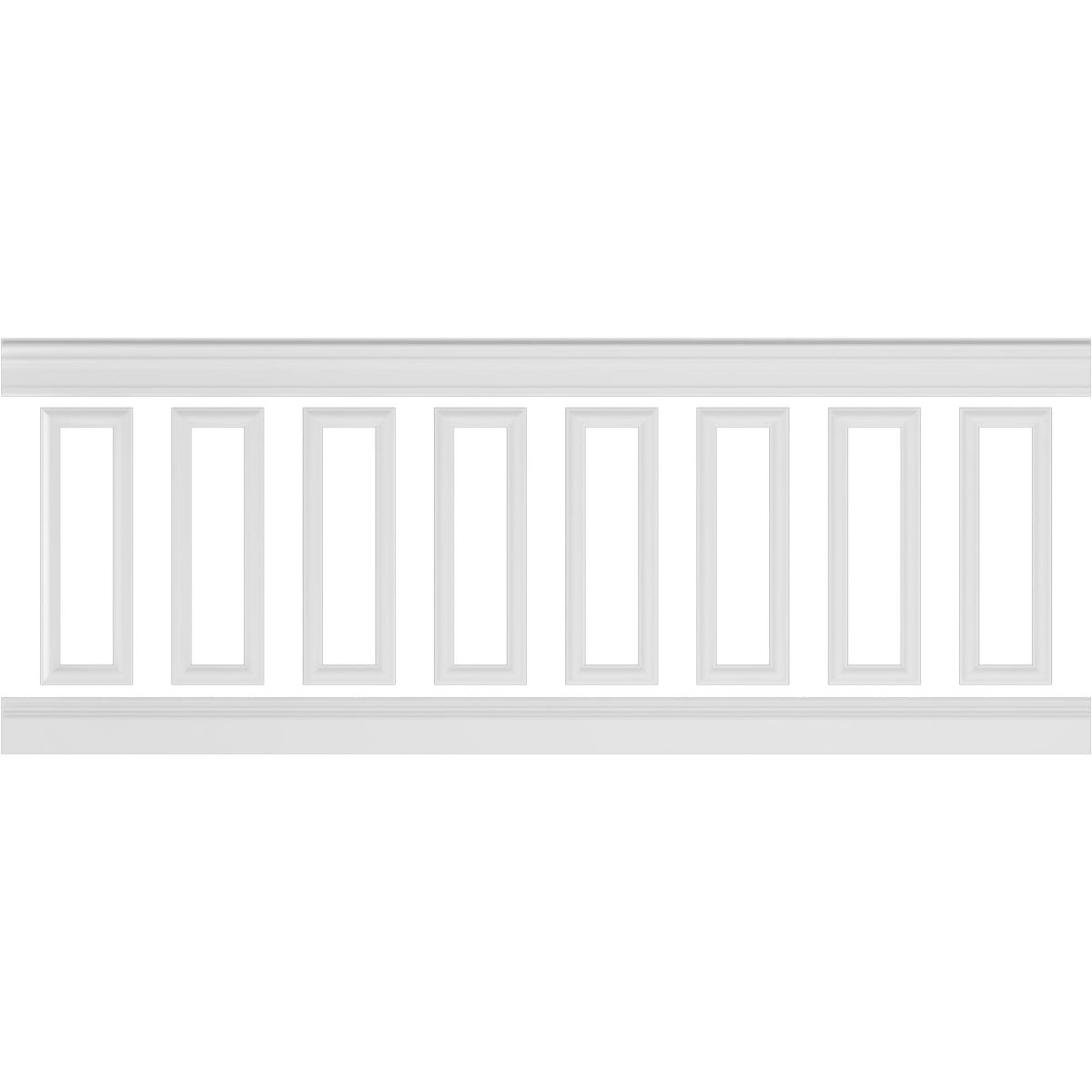 Ekena millwork 94 1/2"L (Adjustable 36"H to 40"H) Ashford Square Panel Traditional Wainscot Paneling Kit