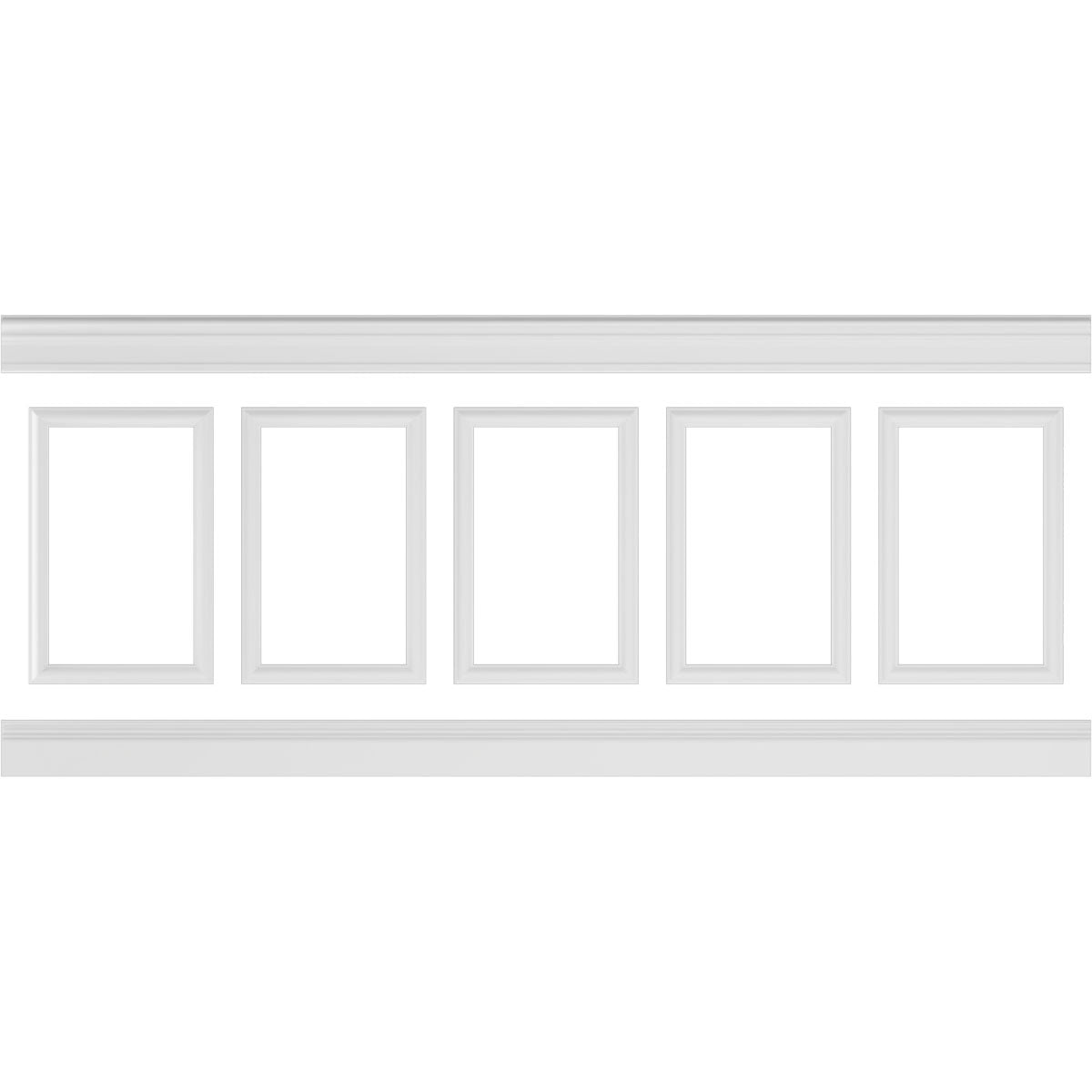 Ekena millwork 94 1/2"L (Adjustable 40"H to 44"H) Ashford Square Panel Traditional Wainscot Paneling Kit