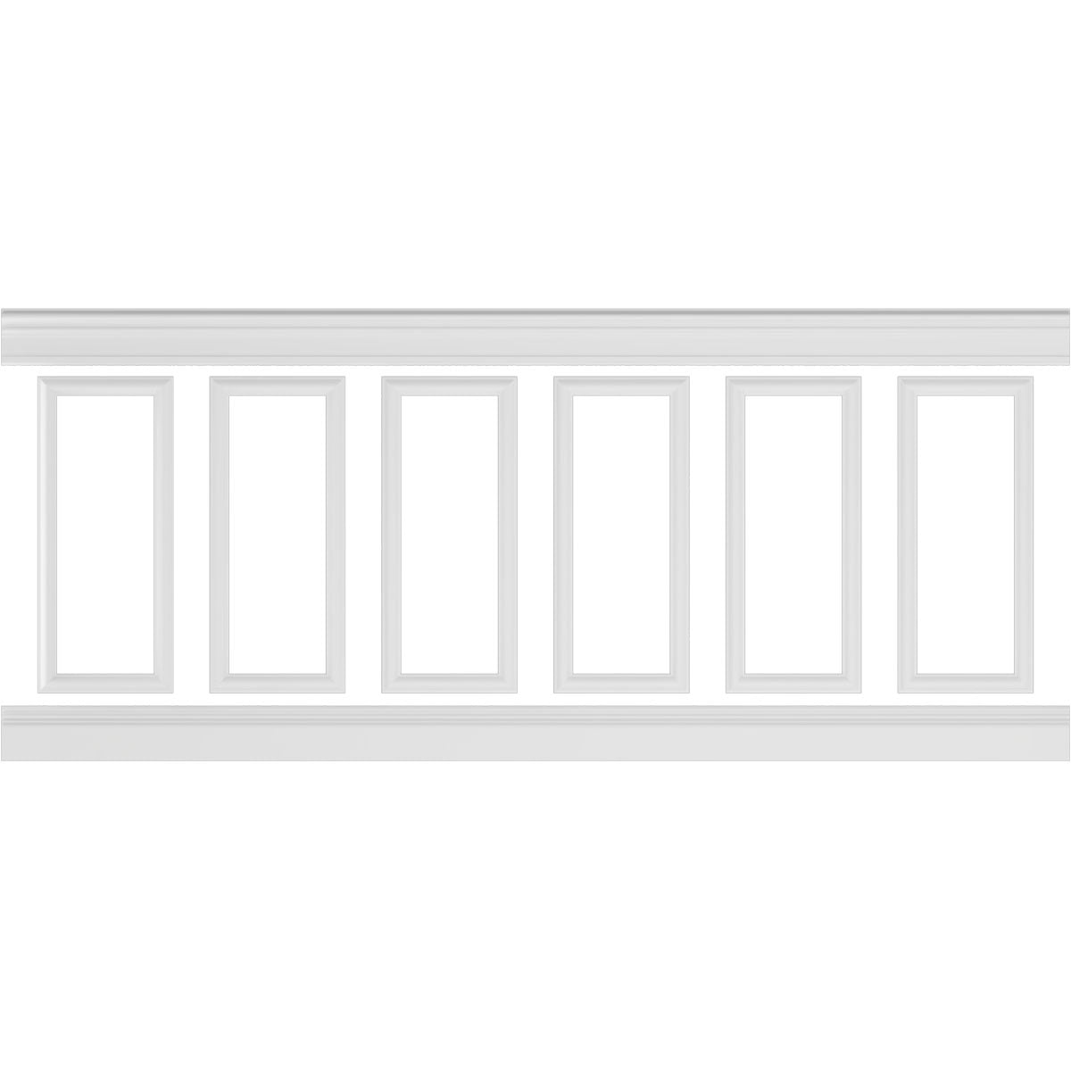 Ekena millwork 94 1/2"L (Adjustable 40"H to 44"H) Ashford Square Panel Traditional Wainscot Paneling Kit