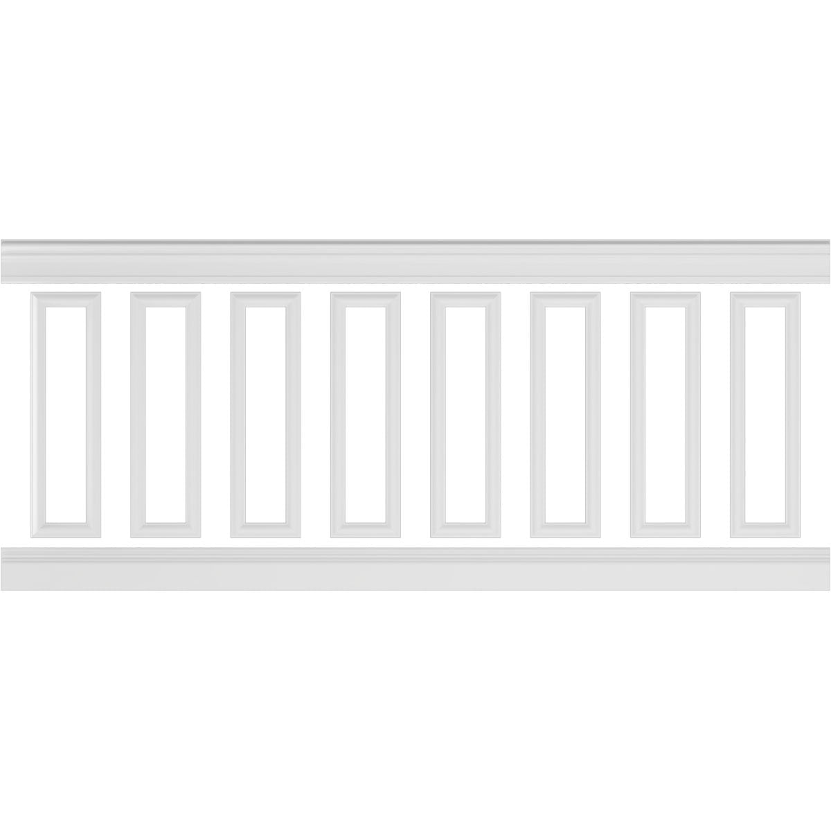 Ekena millwork 94 1/2"L (Adjustable 40"H to 44"H) Ashford Square Panel Traditional Wainscot Paneling Kit
